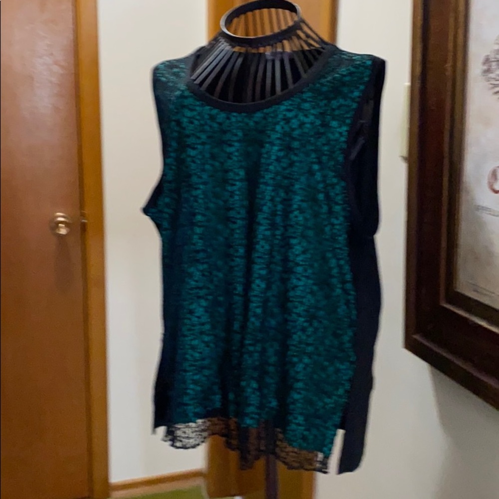 Hunter Green with Lace overlay Tank